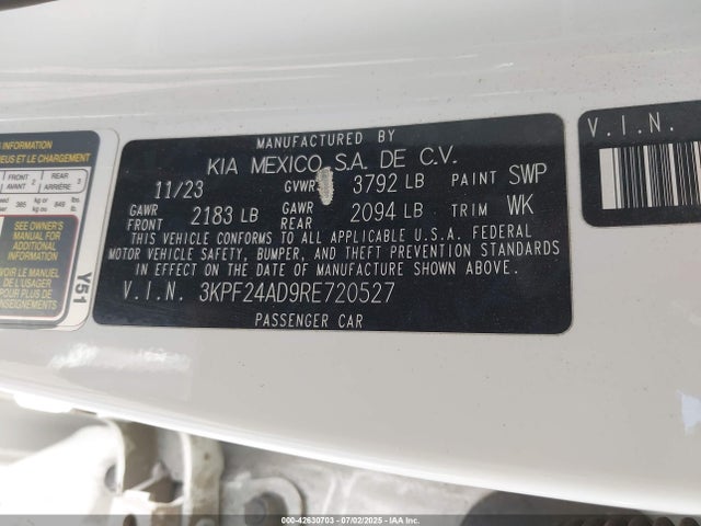 KIA mpi nu 2024 3KPF24AD9RE720527 Image 9