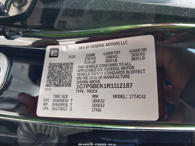 1GTP5BEK1R1112187 GMC l3b