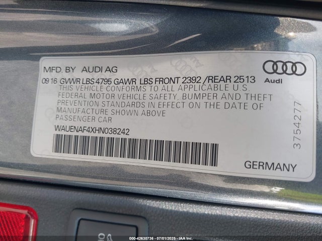 2017 AUDI A4 WAUENAF4XHN038242 Photo 8