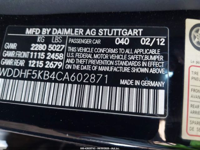 2012 MERCEDES-BENZ E 350 WDDHF5KB4CA602871 Photo 8
