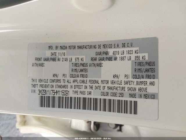 3MZBN1V75HM115091 Mazda pe