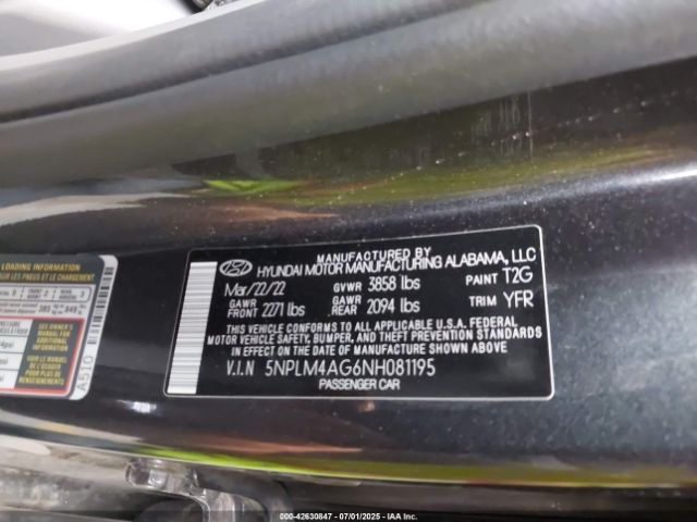 2022 HYUNDAI ELANTRA 5NPLM4AG6NH081195 Photo 8