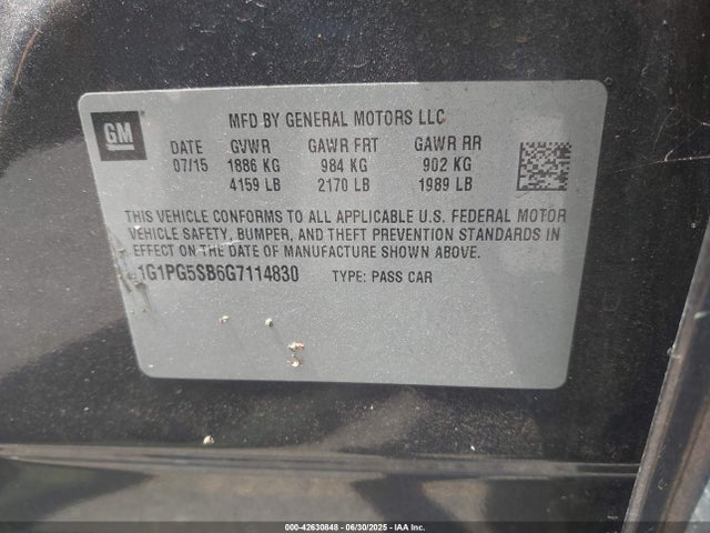1G1PG5SB6G7114830 Chevrolet luv - vvt, alum, e85 max
