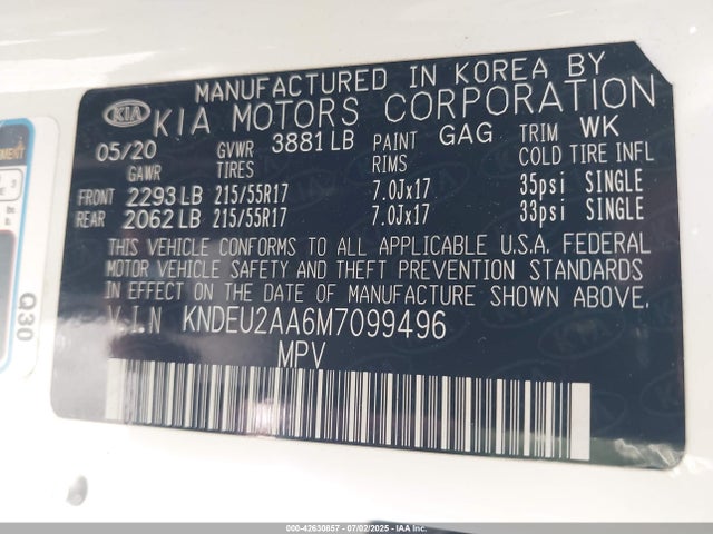 KIA nu mpi 2021 KNDEU2AA6M7099496 Image 9