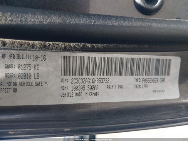 2016 DODGE CHALLENGER 2C3CDZAG1GH353732 Photo 8