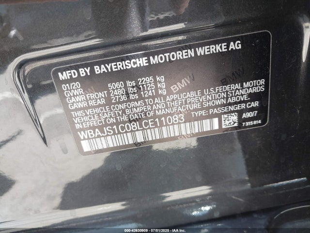 WBAJS1C08LCE11083 BMW 2020