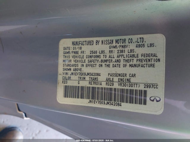 Infiniti Q60 2018 JN1EV7EK9JM342084 Image 9