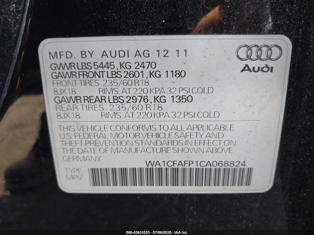 2012 AUDI Q5 WA1CFAFP1CA068824 Photo 8