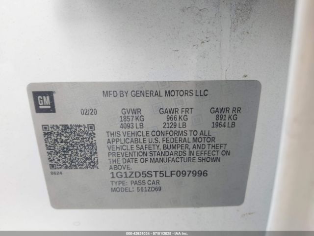 2020 CHEVROLET MALIBU 1G1ZD5ST5LF097996 Photo 8