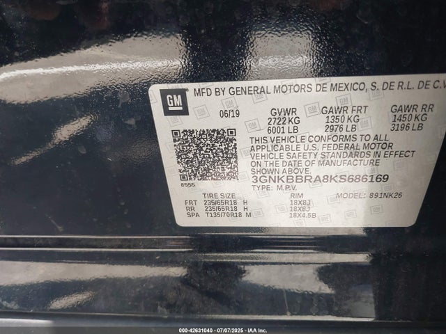 3GNKBBRA8KS686169 Chevrolet lcv
