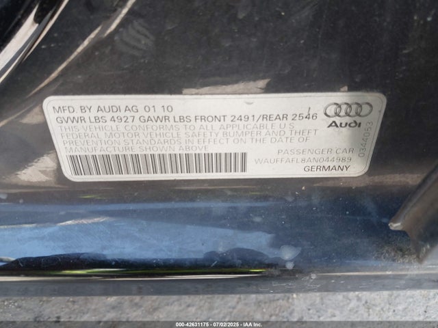 2010 AUDI A4 WAUFFAFL8AN044989 Photo 8