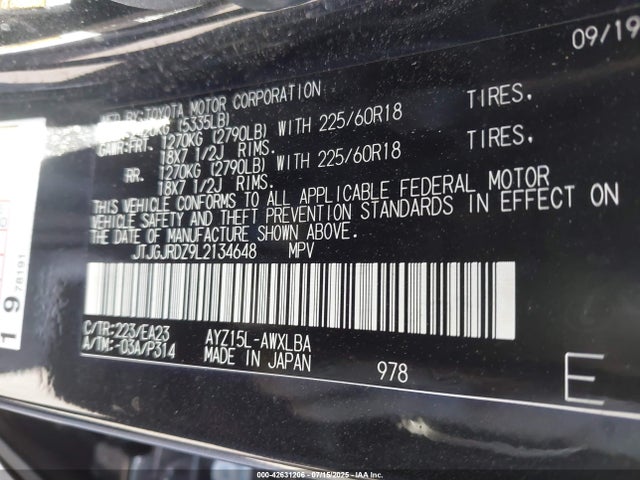JTJGJRDZ9L2134648 Lexus 2ar-fxe, port 2jm + 2fm