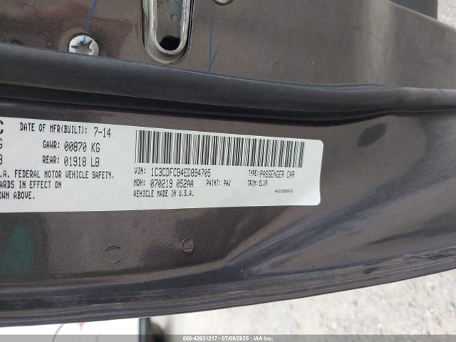 Dodge 2014 2014 1C3CDFCB4ED894705 Image 9