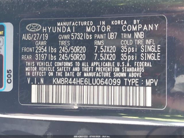 2020 HYUNDAI PALISADE KM8R44HE6LU064099 Photo 8