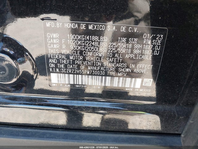 3CZRZ2H55PM730030 Honda k20z5