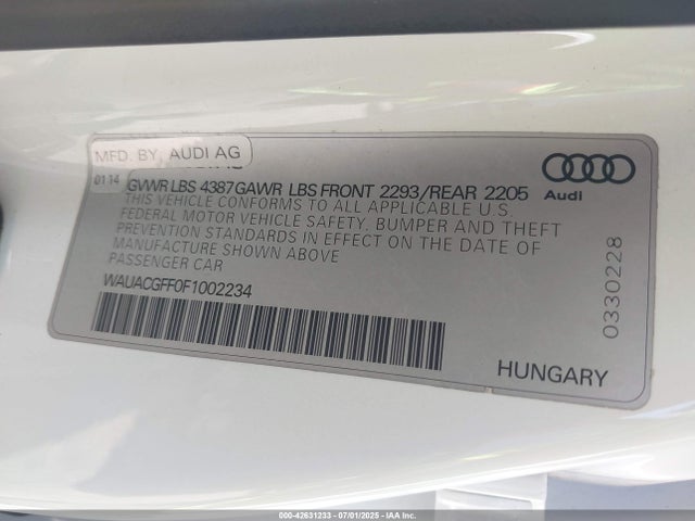 2015 AUDI A3 WAUACGFF0F1002234 Photo 8