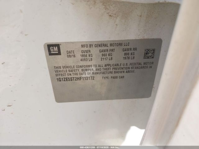 2017 CHEVROLET MALIBU 1G1ZE5ST2HF113172 Photo 8