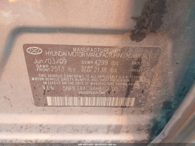 2010 HYUNDAI SONATA 5NPET4AC9AH602705 Photo 8