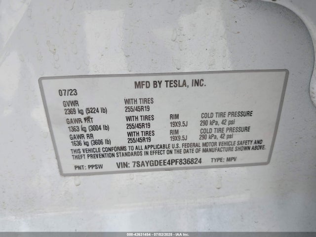 2023 TESLA MODEL Y 7SAYGDEE4PF836824 Photo 8