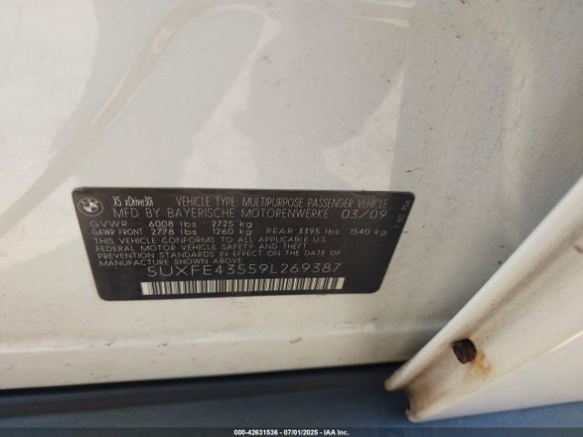2009 BMW X5 5UXFE43559L269387 Photo 8