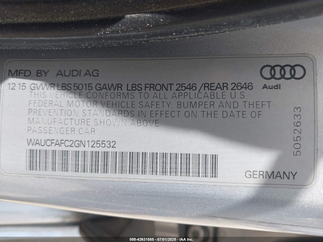 2016 AUDI A6 WAUCFAFC2GN125532 Photo 8