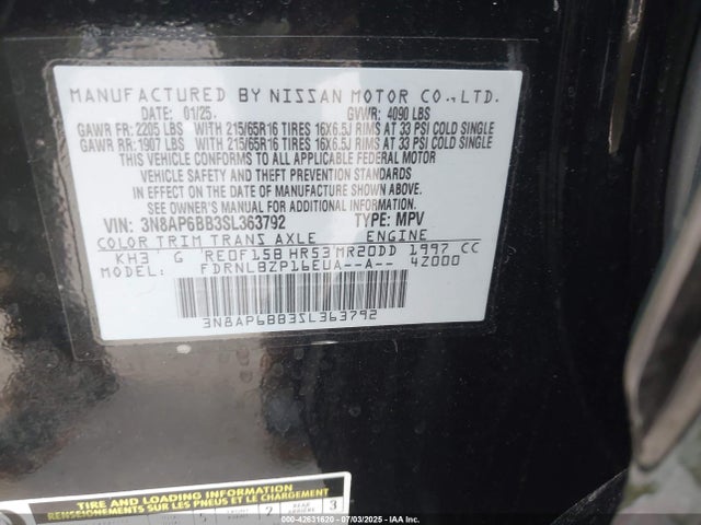 Nissan 2025 2025 3N8AP6BB3SL363792 Image 9