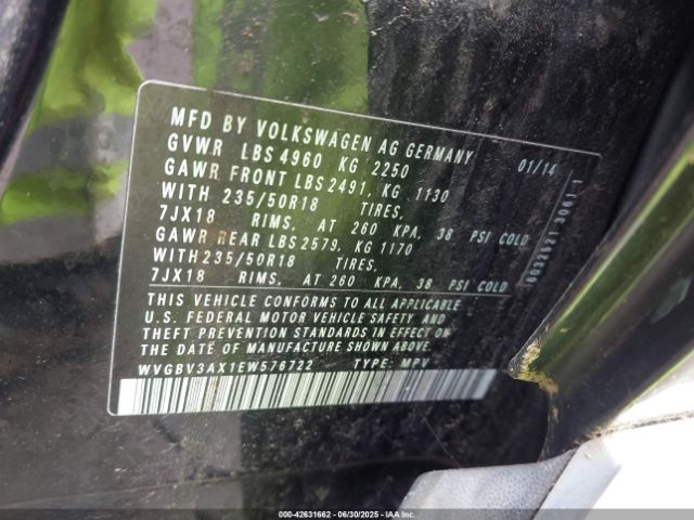 2014 VOLKSWAGEN TIGUAN WVGBV3AX1EW576722 Photo 8