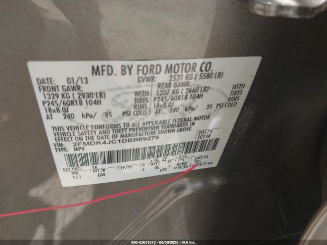 2013 FORD EDGE 2FMDK4JC1DBB69276 Photo 8