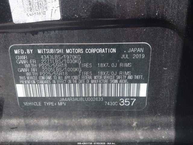 2020 MITSUBISHI OUTLANDER SPORT JA4AR3AU8LU002633 Photo 8