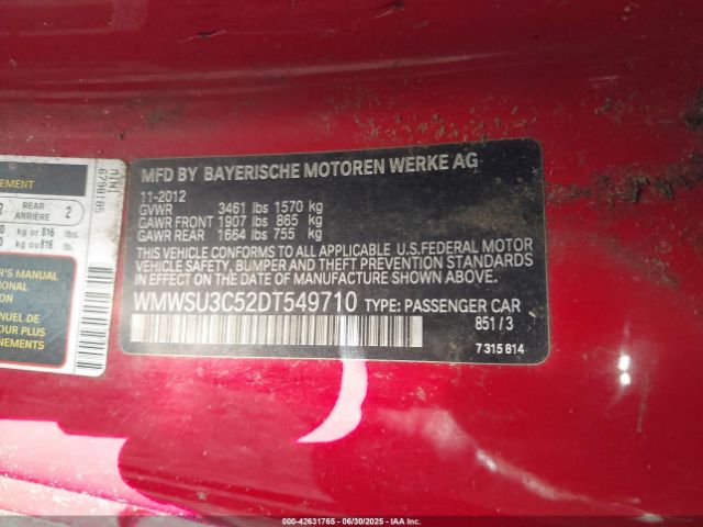 2013 MINI HARDTOP WMWSU3C52DT549710 Photo 8