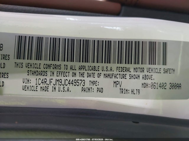1C4RJFJM9JC449573 Jeep 2018
