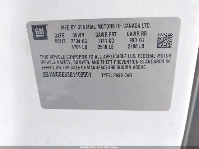 Chevrolet lfx 2014 2G1WC5E33E1109591 Image 9