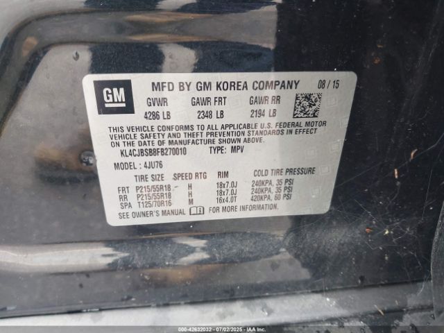 2015 BUICK ENCORE KL4CJBSB8FB270010 Photo 8