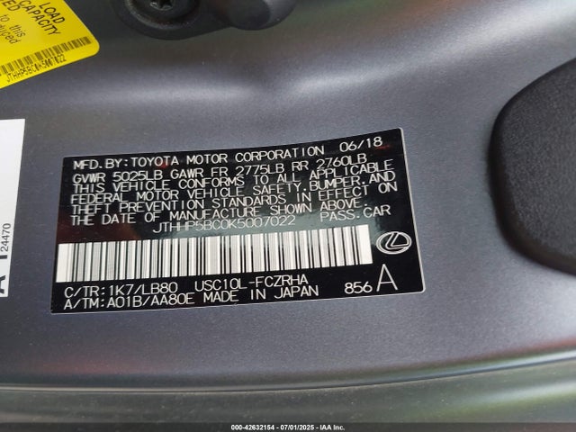JTHHP5BC0K5007022 Lexus 2ur-gse