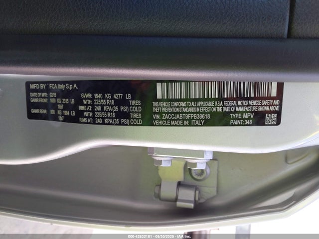 ZACCJABT9FPB39618 Jeep 2015