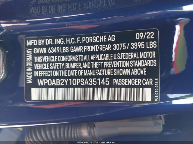 2023 PORSCHE TAYCAN WP0AB2Y10PSA35145 Photo 8