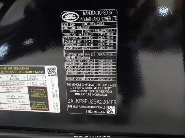 Land Rover aj120p6h 2025 SALKP9FU2SA290489 Image 9