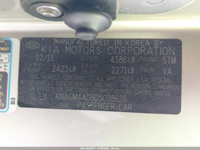 2013 KIA OPTIMA HYBRID KNAGM4AD8D5038626 Photo 8