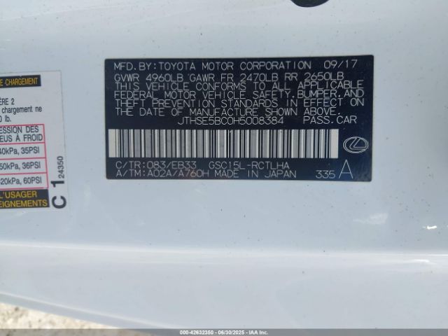 2017 LEXUS RC 350 JTHSE5BC0H5008384 Photo 8