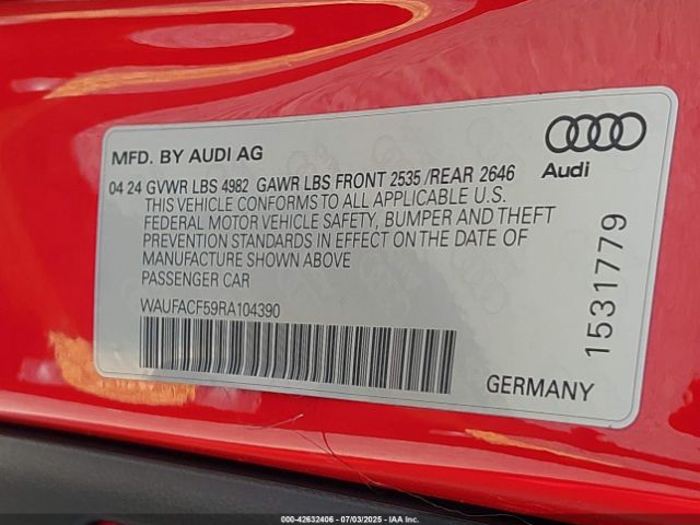 2024 AUDI A5 SPORTBACK WAUFACF59RA104390 Photo 8