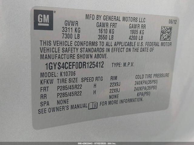 2013 CADILLAC ESCALADE 1GYS4CEF0DR125412 Photo 8