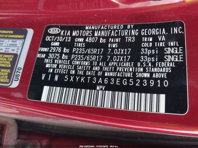 5XYKT3A63EG523910 KIA dohc t-gdi theta-ii