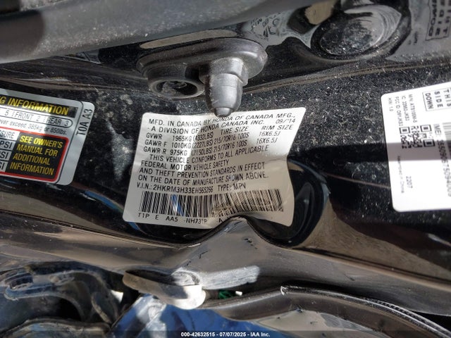 Honda k24z7 2014 2HKRM3H33EH565266 Image 9