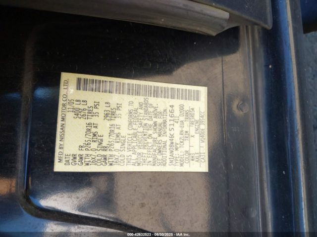 2006 NISSAN XTERRA 5N1AN08W46C511664 Photo 8