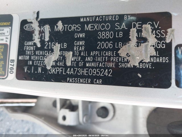 3KPFL4A73HE095242 KIA mpi nu