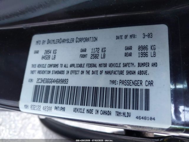 2004 CHRYSLER 300M 2C3HE66G64H609093 Photo 8