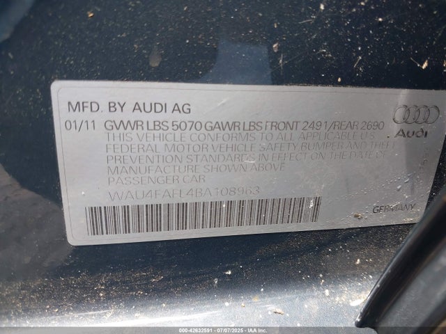 2011 AUDI A4 WAU4FAFL4BA108963 Photo 8