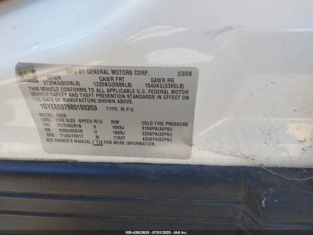 2008 CADILLAC SRX 1GYEE637880180269 Photo 8