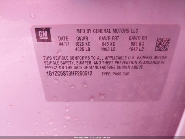 2017 CHEVROLET MALIBU 1G1ZC5ST3HF260512 Photo 8