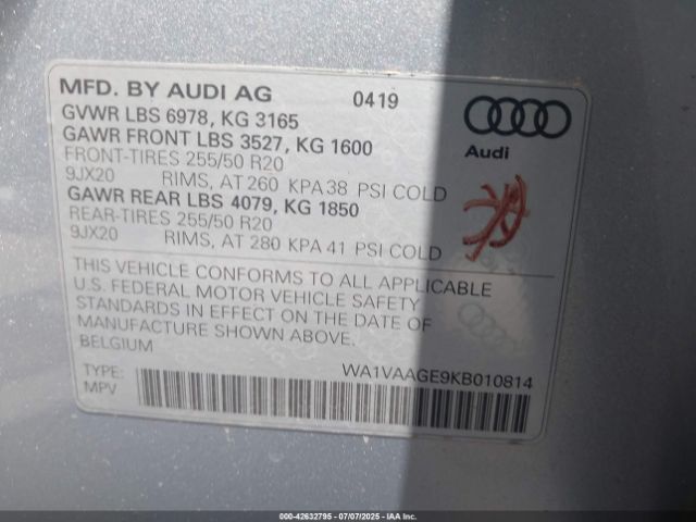 2019 AUDI E-TRON WA1VAAGE9KB010814 Photo 8